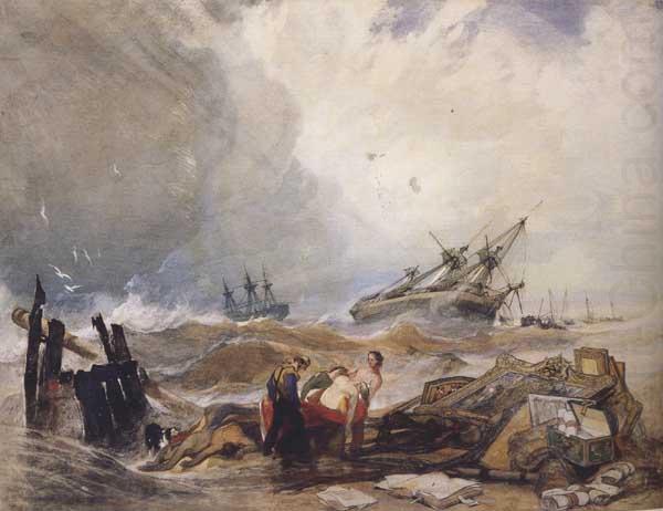 John sell cotman Lee Shore,with the Wreck of the Houghton Pictures (mk47) china oil painting image